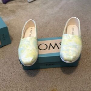 Toms Yellow Lime Multi Tie Dye Twill shoes